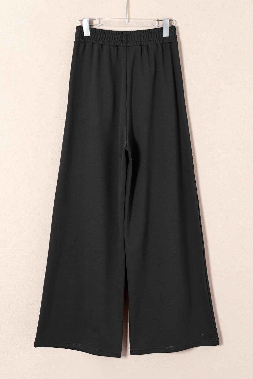 Dear Lovers Black Tied Elastic High Waist Pleated Detail Solid Sweatpants