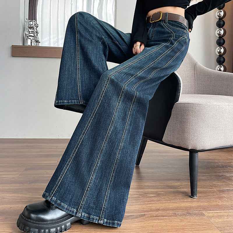 Fashionable Relaxed-fit Figure-flattering Wide-leg Flare Pants
