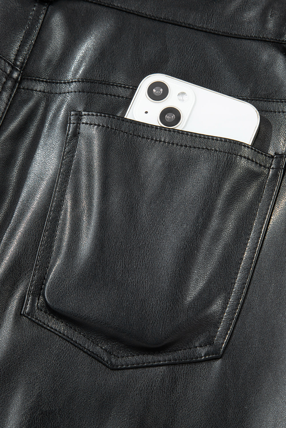 Black Faux Leather Side Slit Maxi Skirt Dear-Lover Dropshipping