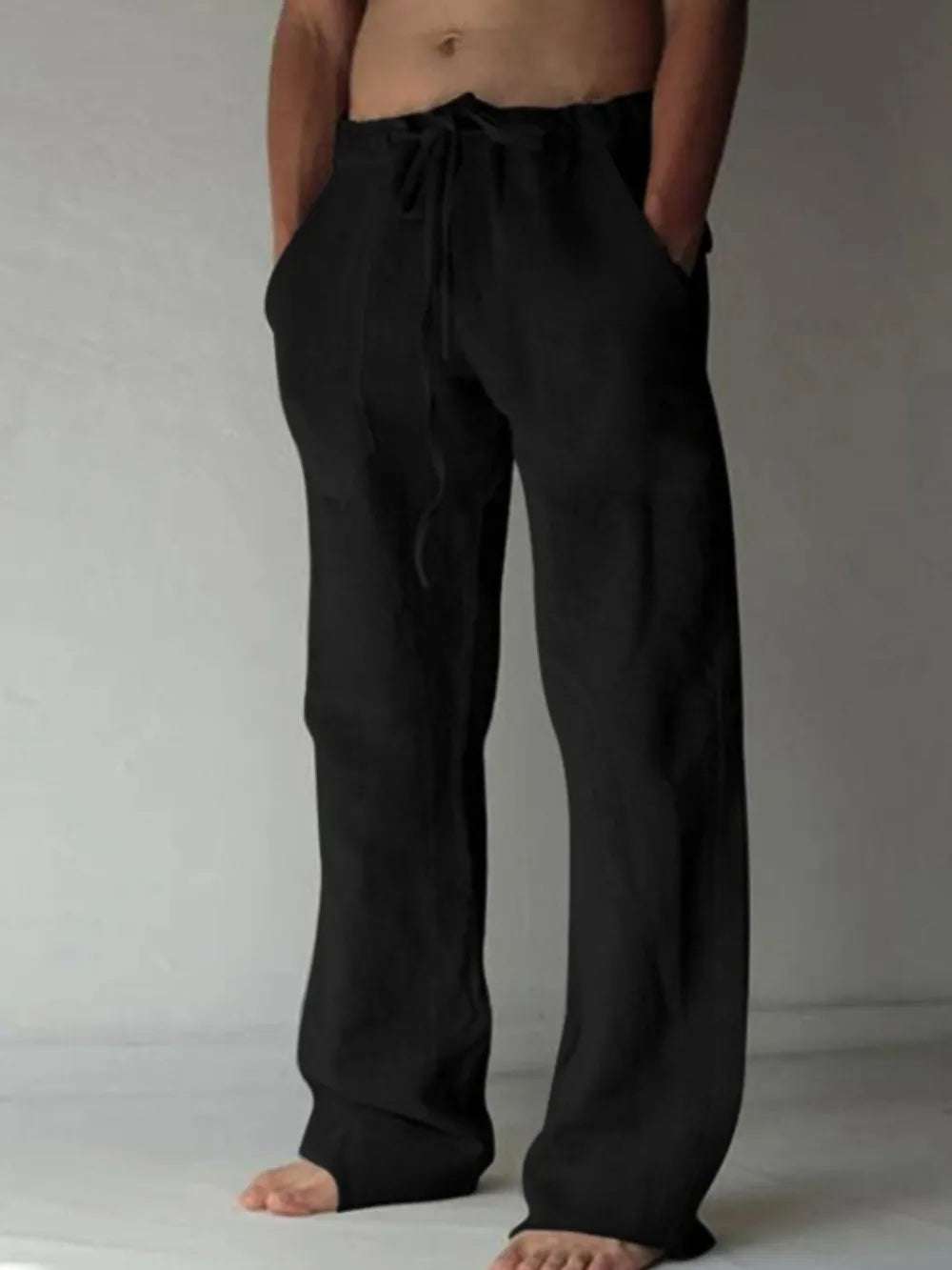 Men's Plus Size Drawstring Loose Fit Pants.
