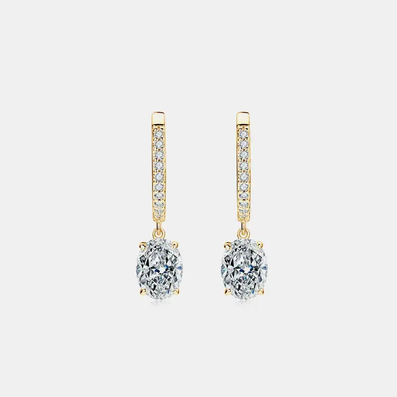 3 Carat Moissanite 925 Sterling Silver Earrings.