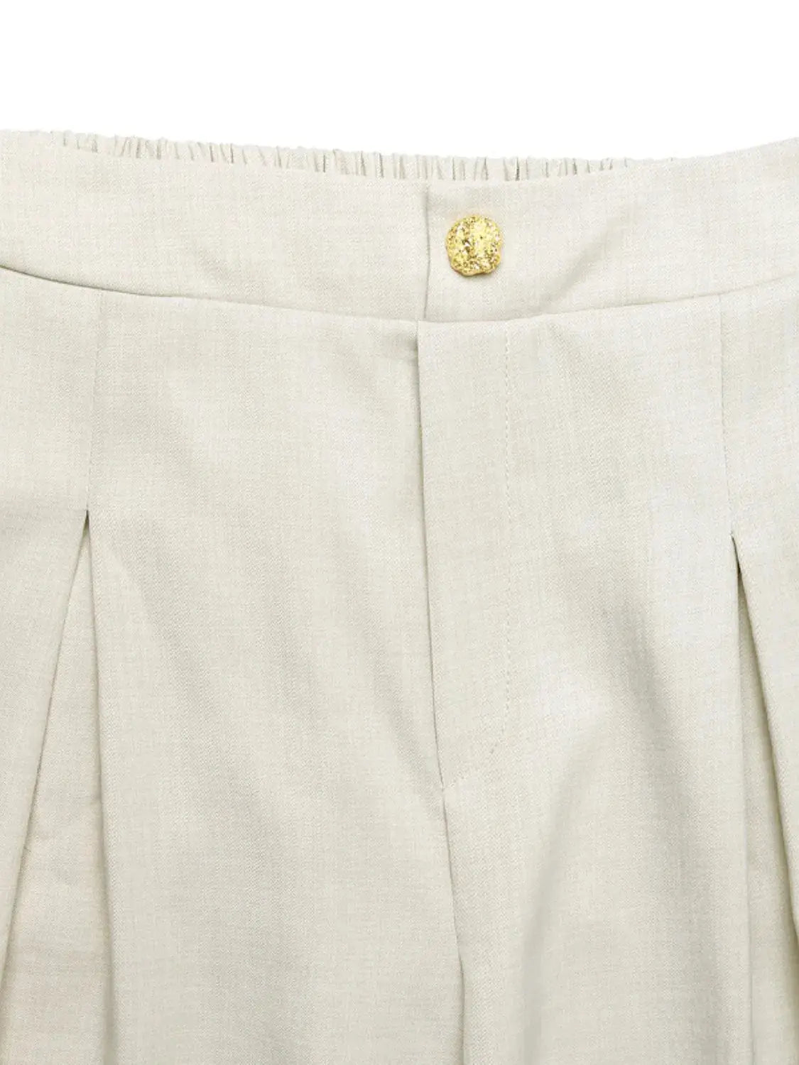 Slit Wide Leg Pleated Pants.