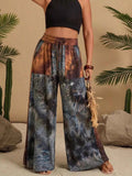 Full Size Tie-Dye Wide Leg Casual Pants Plus Size