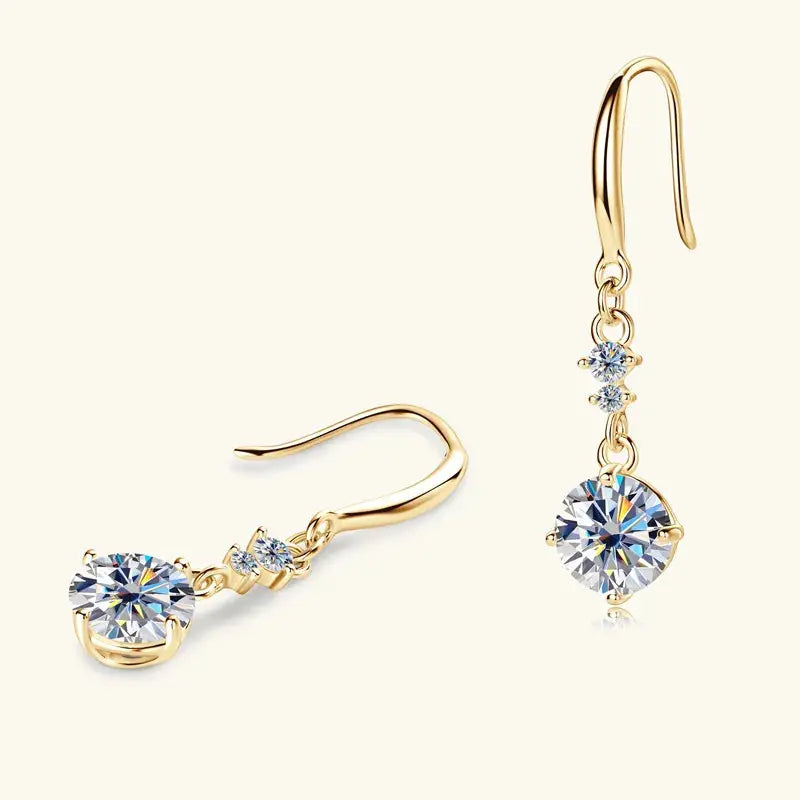 2 Carat Moissanite 925 Sterling Silver Earrings.