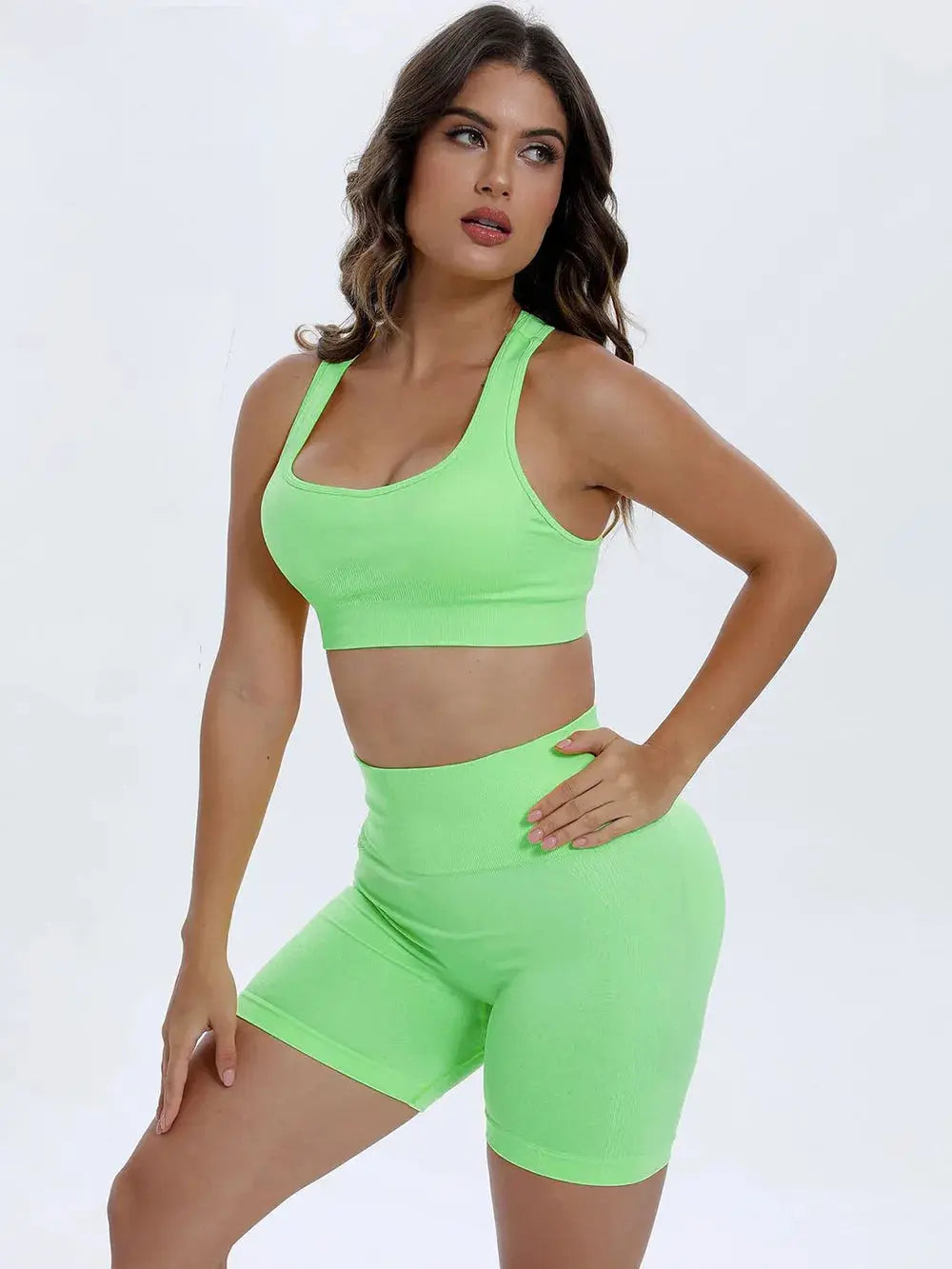 Scoop Neck Wide Strap Top and Shorts Active Set.