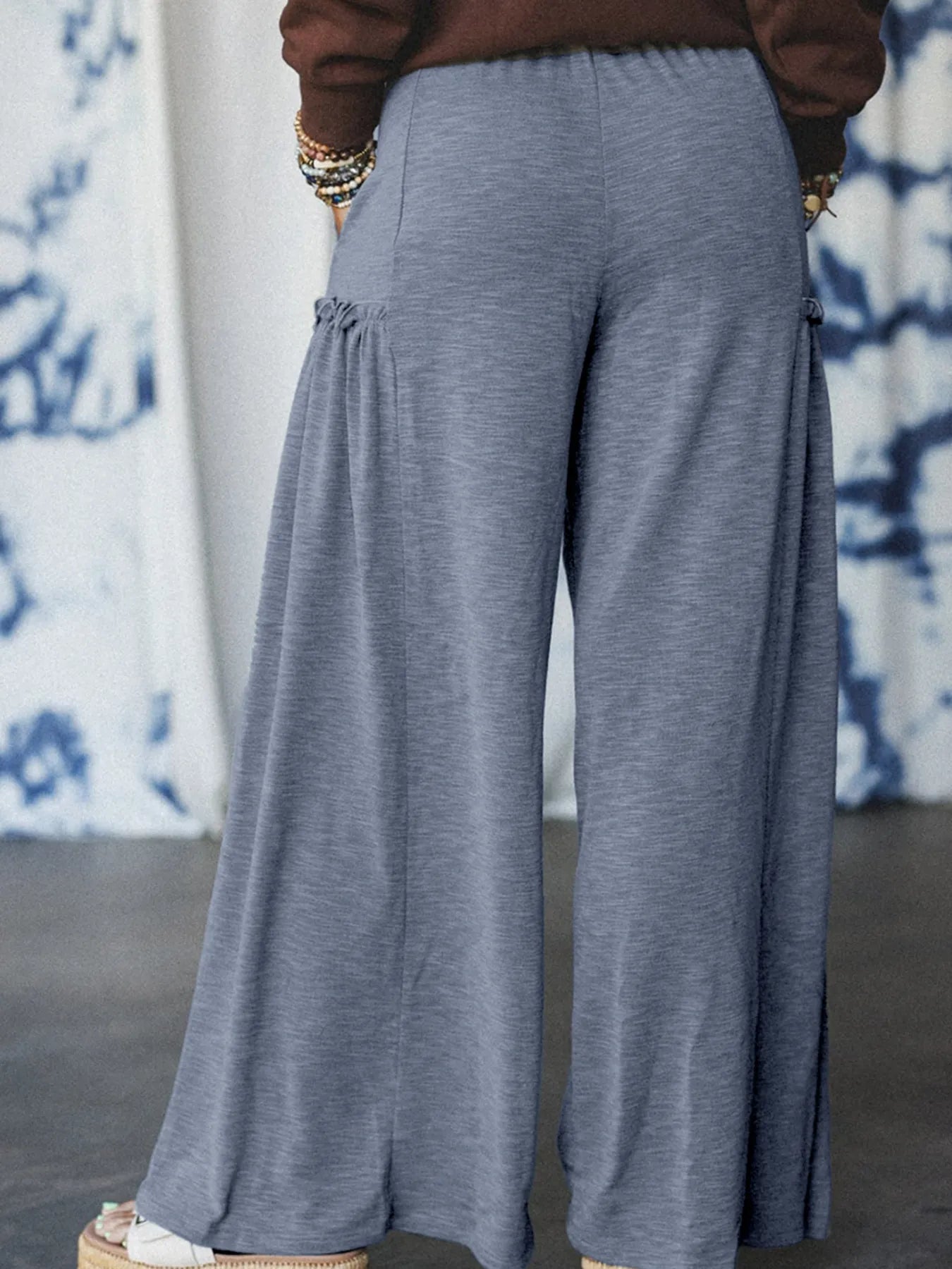 Casual Wide Leg Drawstring Pants.