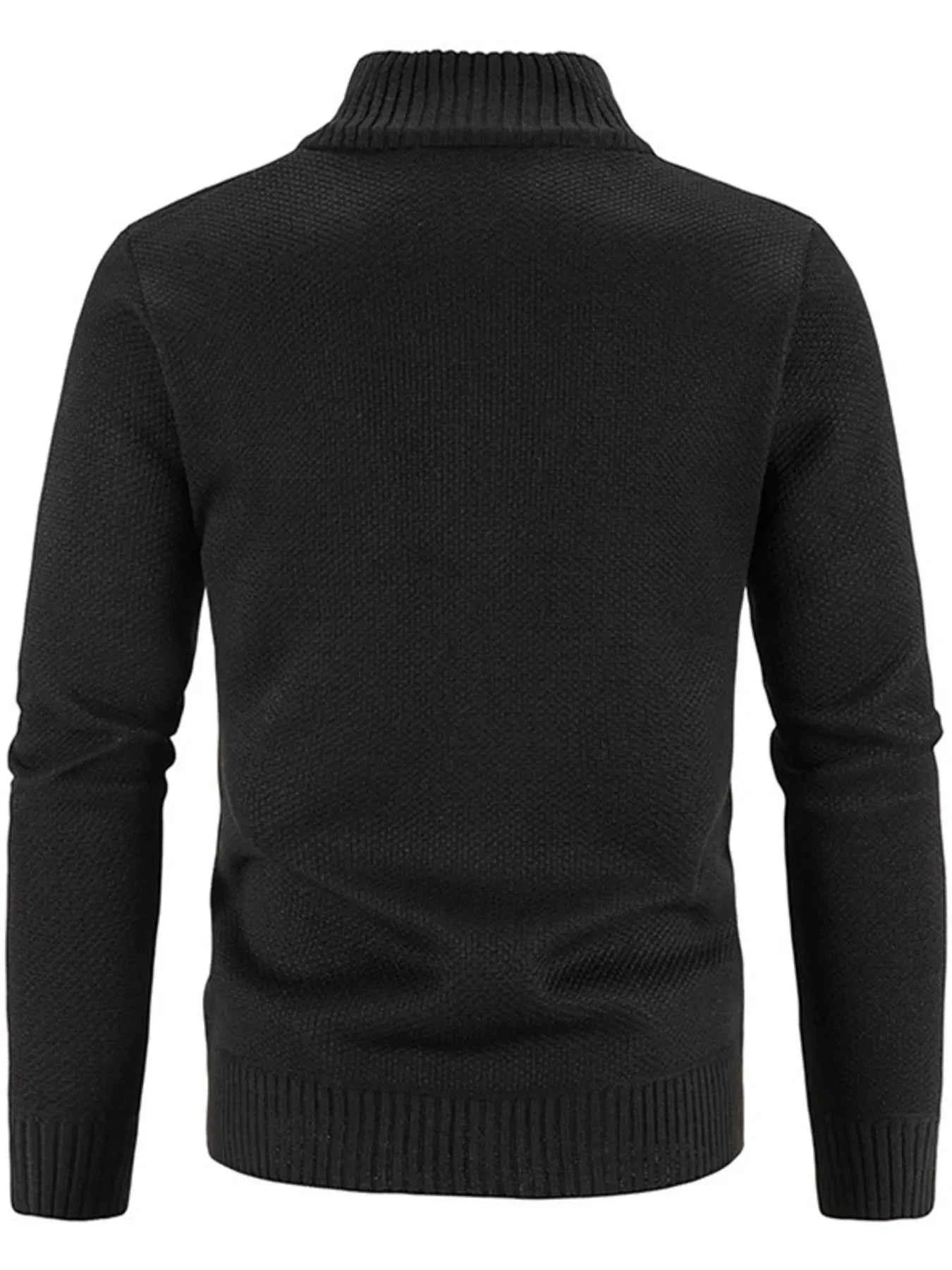 Men's Plus Size Zip-Up Long Sleeve Cardigan