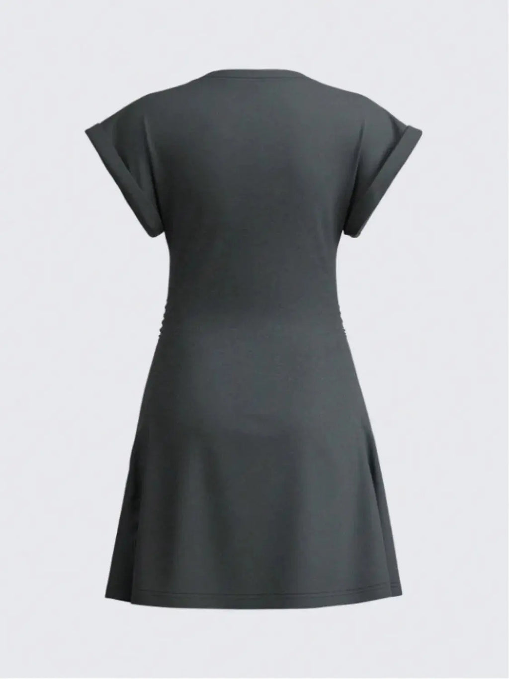 Round Neck Short Sleeve Mini Tee Dress.