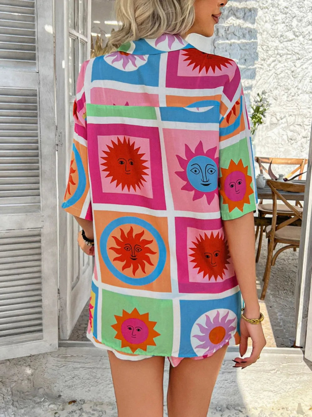 Buttoned Shirt and Shorts Set - CHIC TB