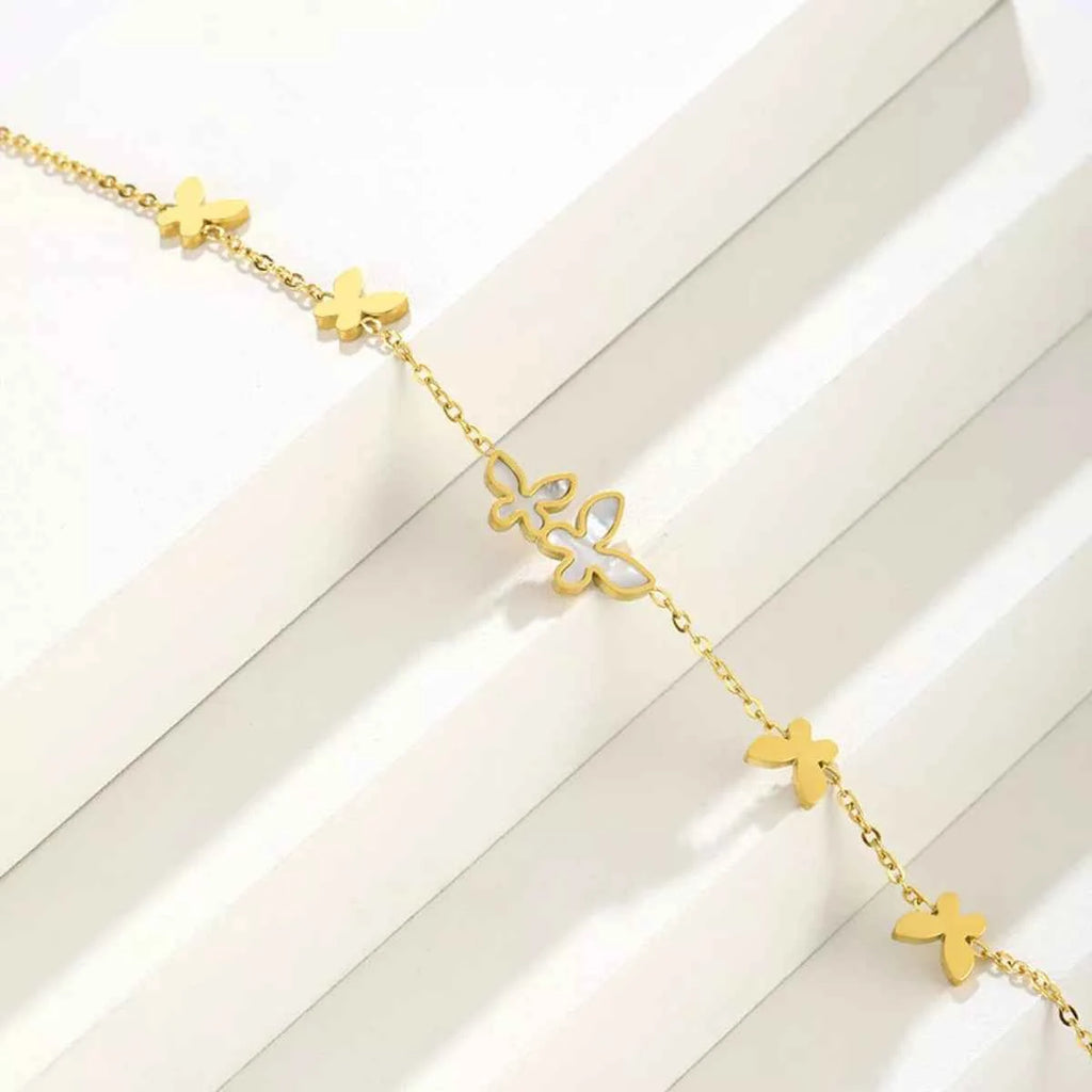 18K Gold-Plated Butterfly Charm Bracelet