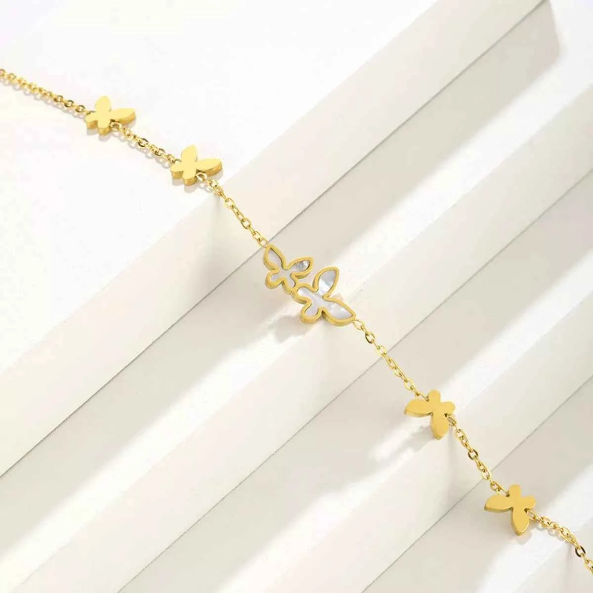 18K Gold-Plated Butterfly Charm Bracelet