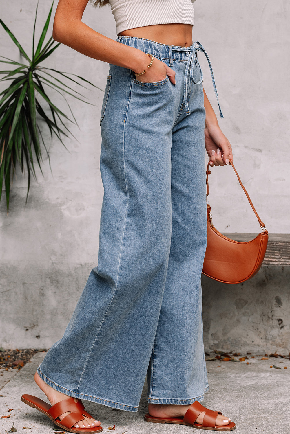Dusk Blue Medium Wash Super Wide Leg Denim Pants Dear-Lover Dropshipping