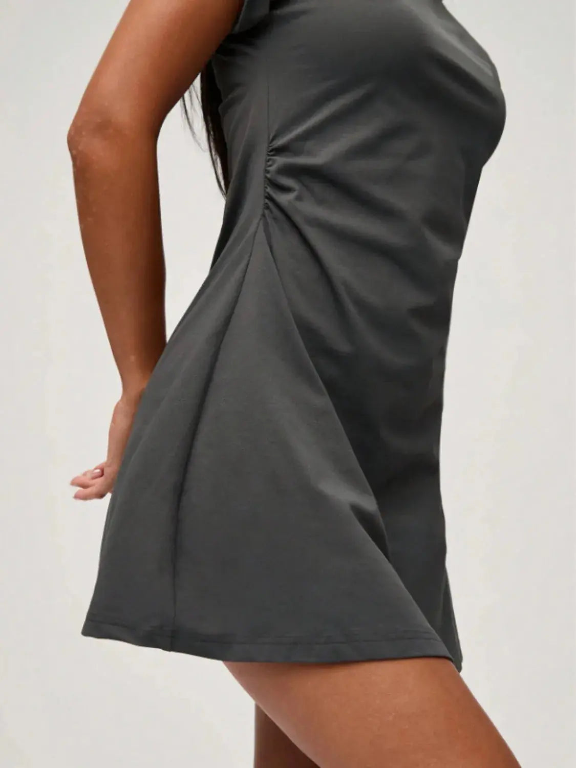 Round Neck Short Sleeve Mini Tee Dress.