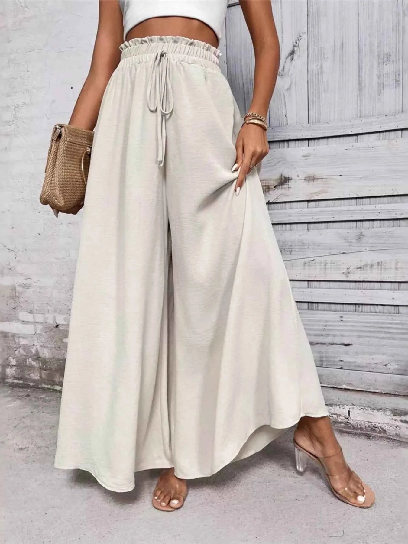 Frill Wide Leg Pants.