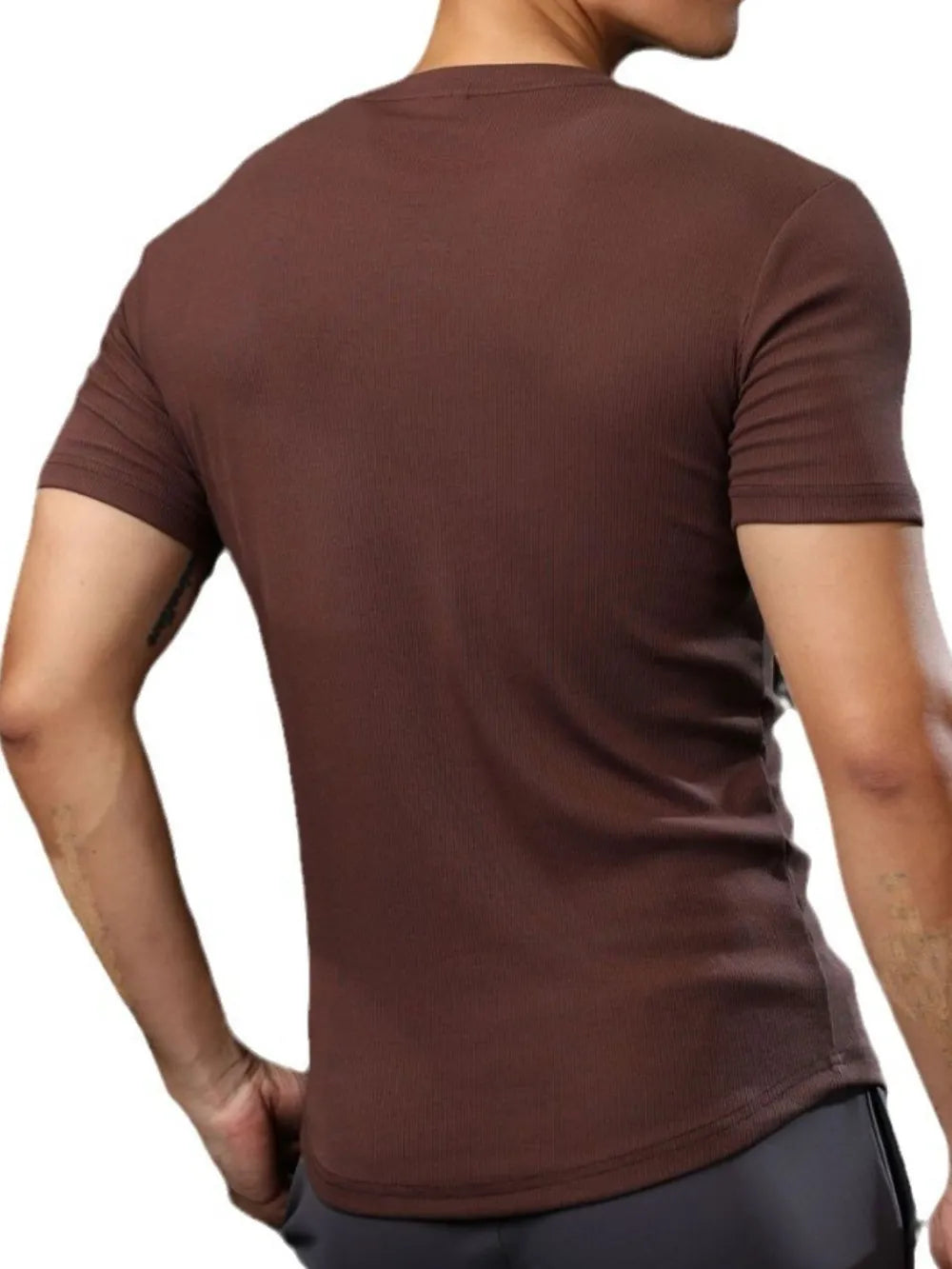 Men's Plus Size Round Neck Short Sleeve T-Shirt.