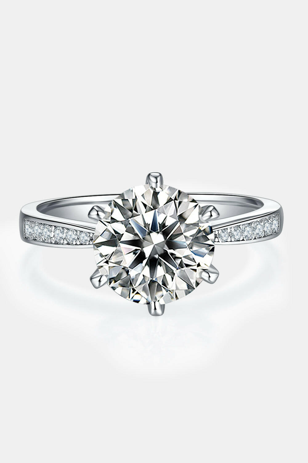 3 Carat Moissanite Side Stone Ring.