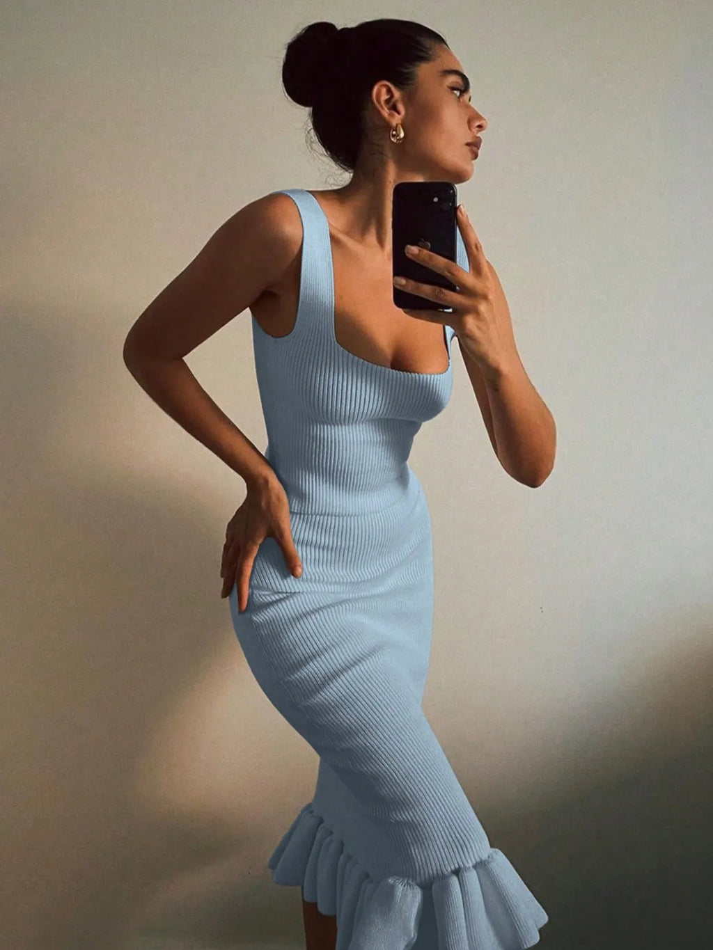 Mermaid Dress with Ruffle Hem.