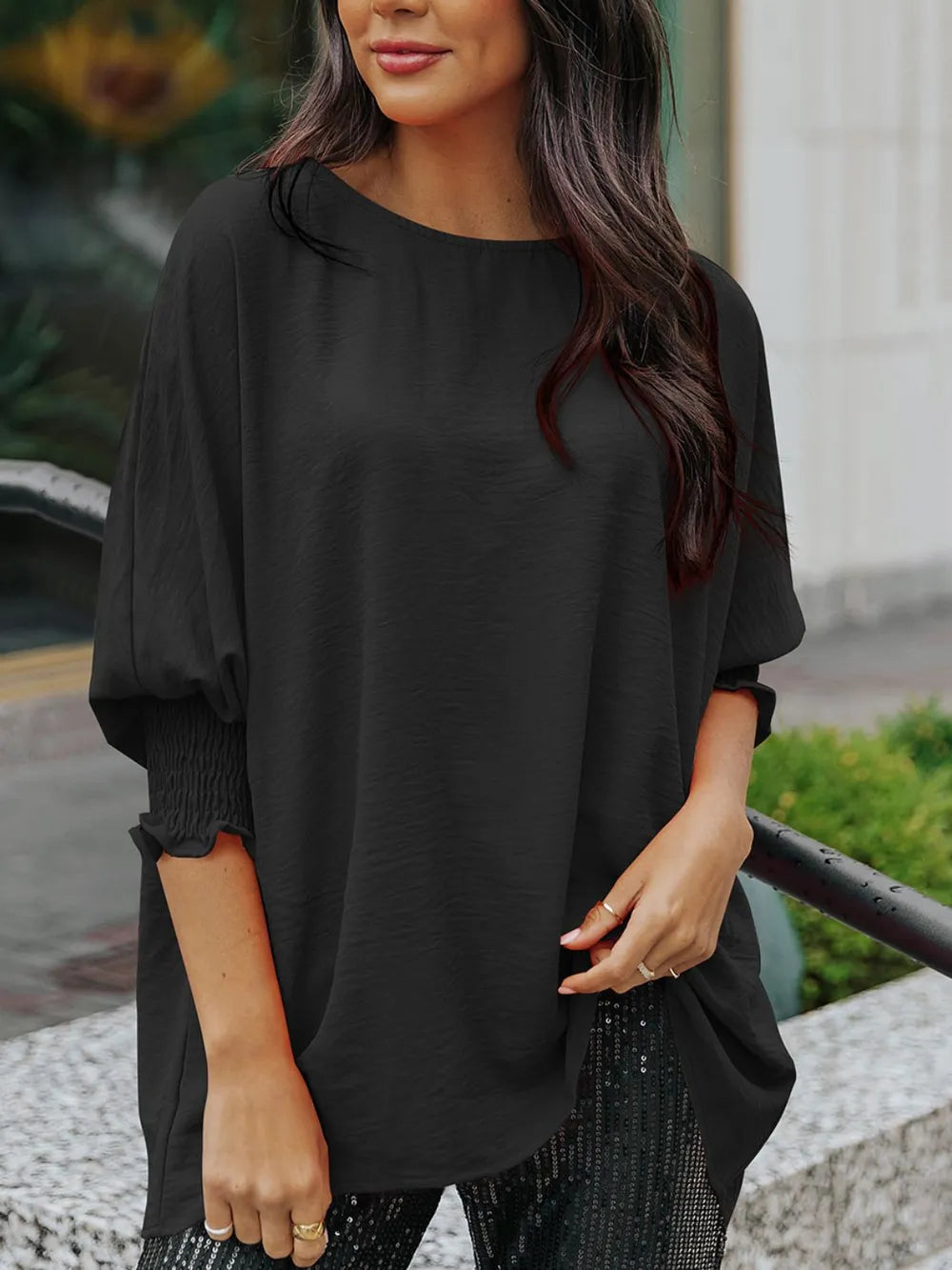 three-Quarter Sleeve Blouse.