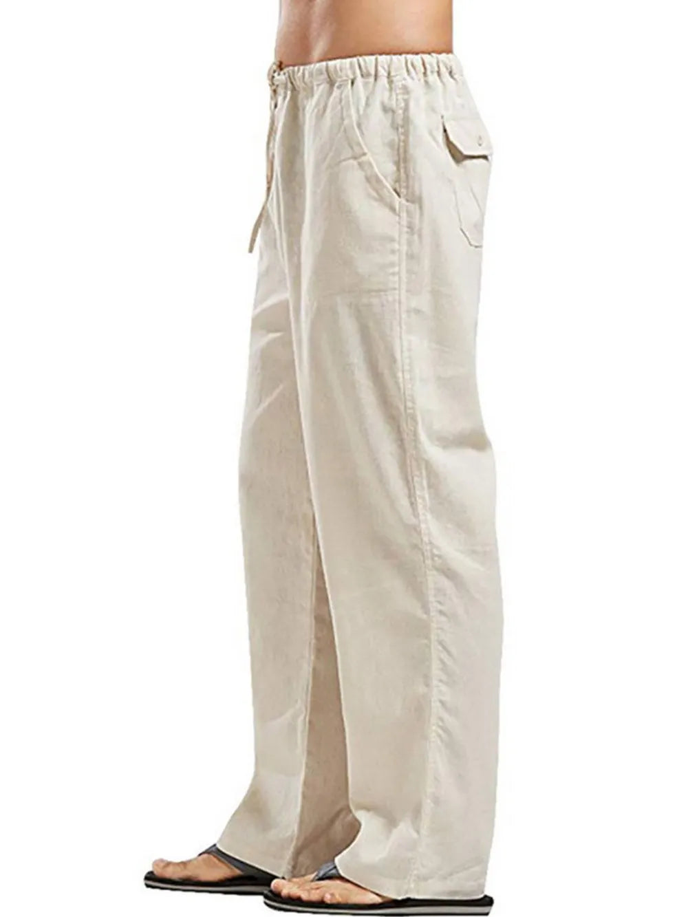 Men's Full Size Drawstring Pants with Pockets Plus Size.