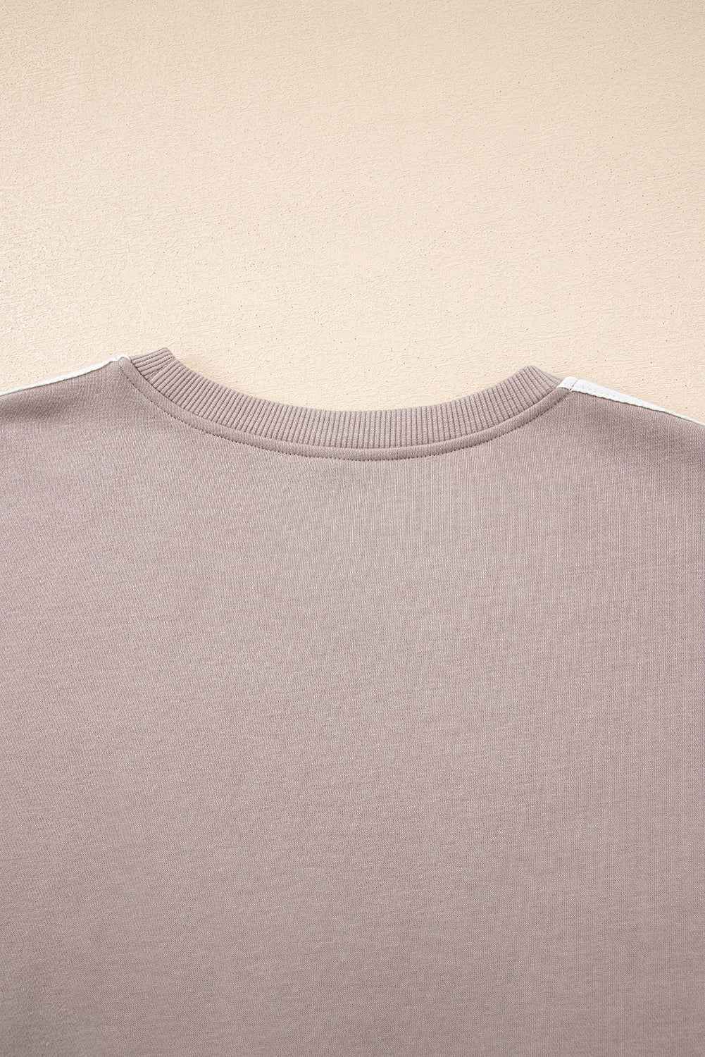 Gray Morn Varsity Striped Detail Crewneck Pullover Elastic Sweatpants 2pcs Outfit