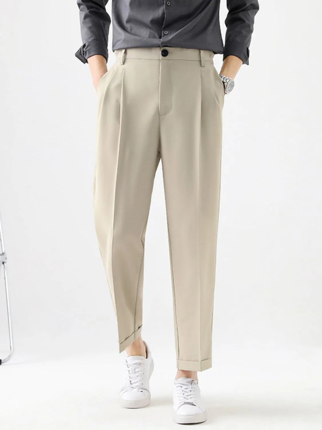 Men's Plus Size Basic style Solid Pants.