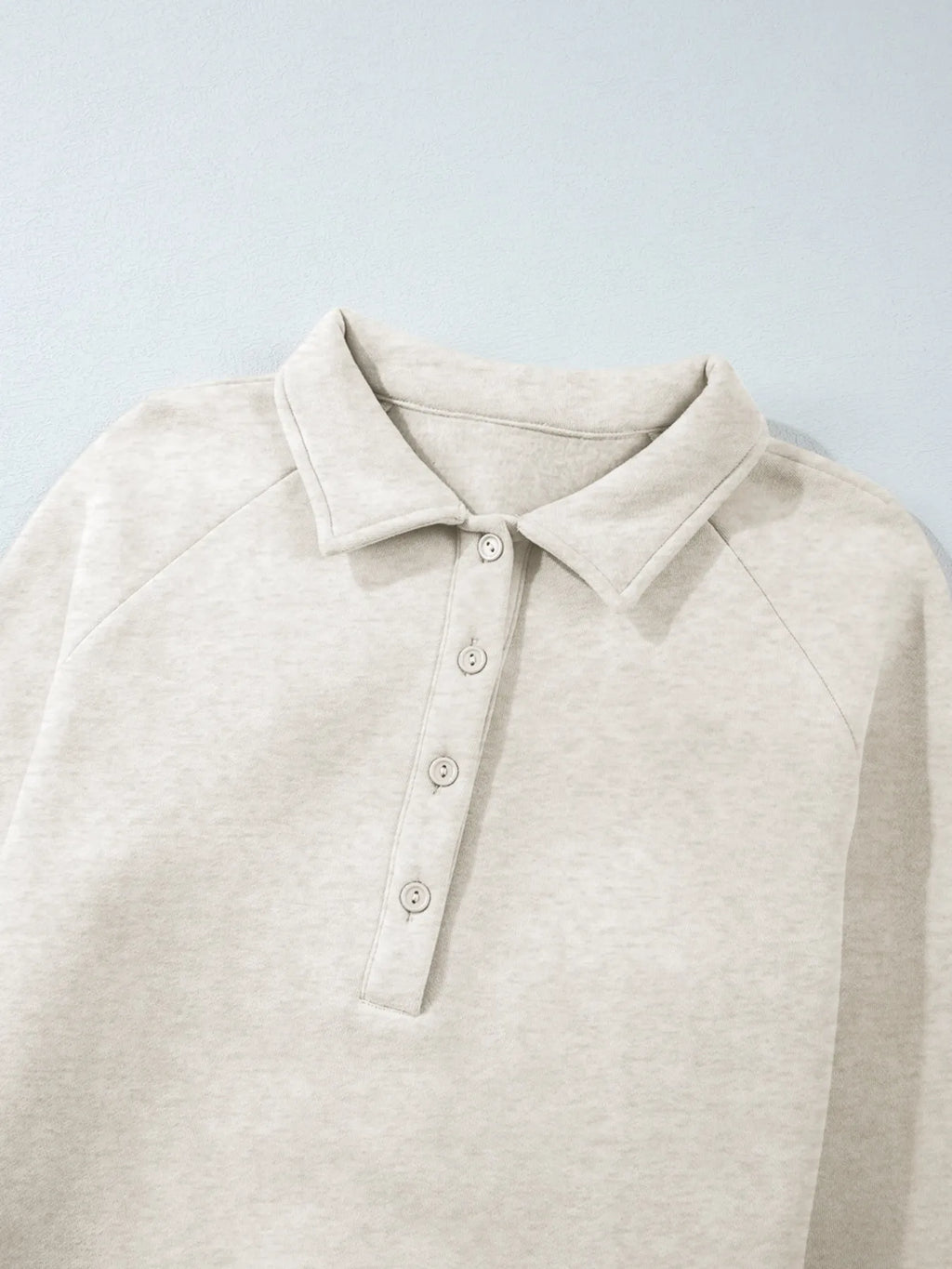 Collared Sweatshirt and High Waist Pants Active Set.