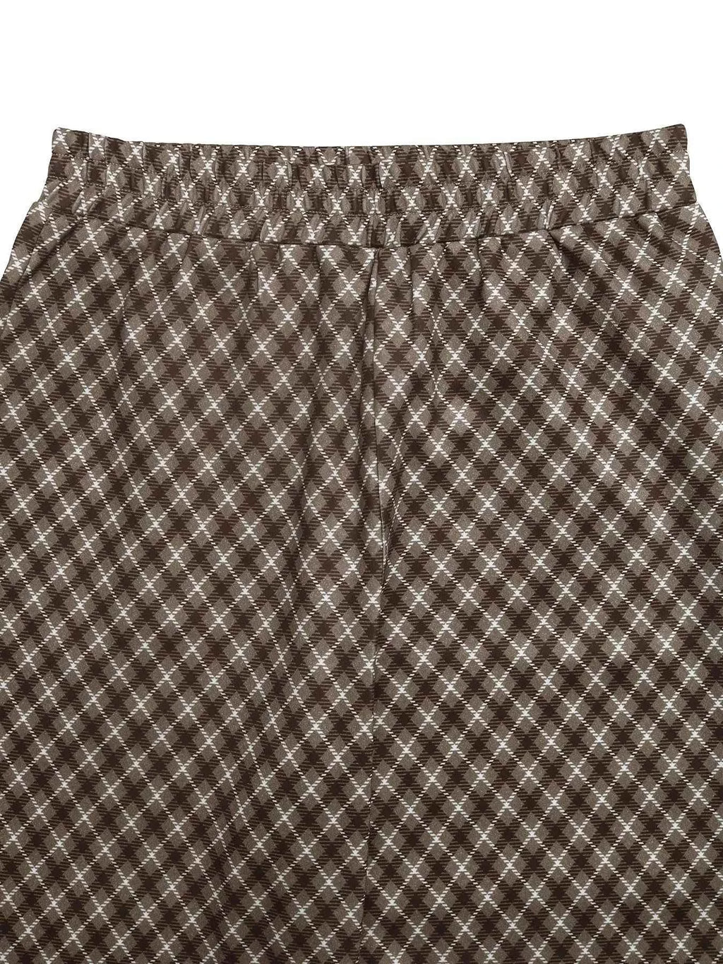 Plaid High-Waisted Wide Leg Pants.