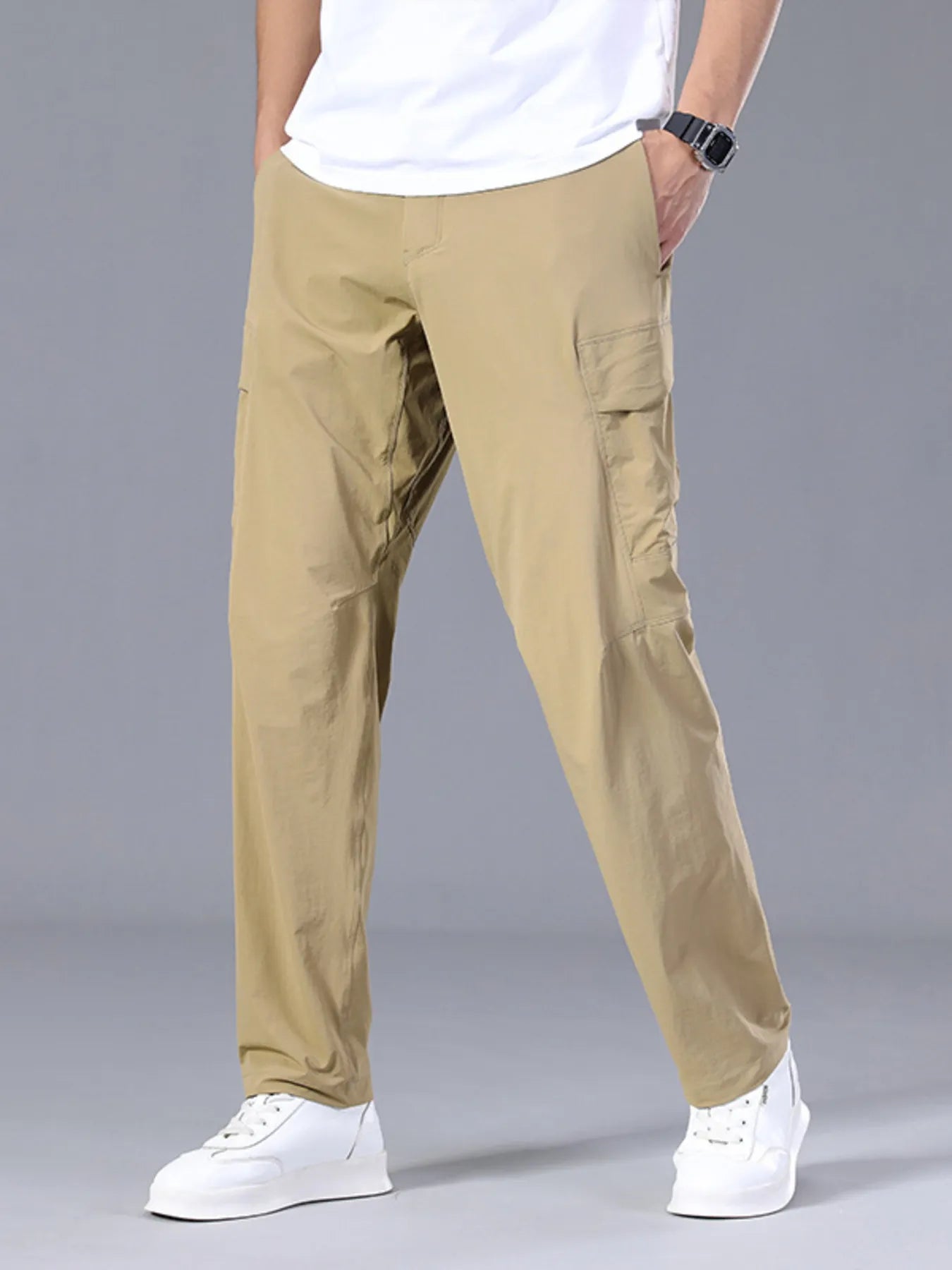Men's Plus Size Pocketed Loose Fit Pants.