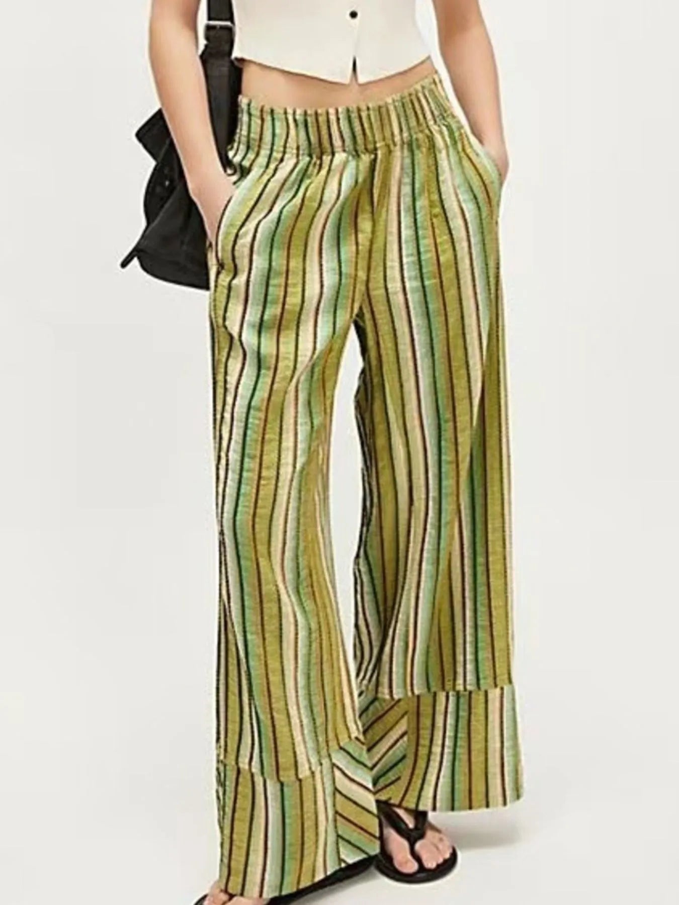 Striped Wide Leg Pants.