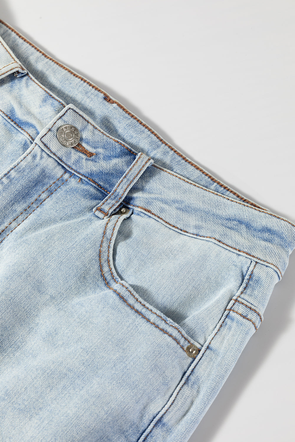 Beau Blue Light Wash Distressed High Waist Wide Leg Jeans Dear-Lover Dropshipping