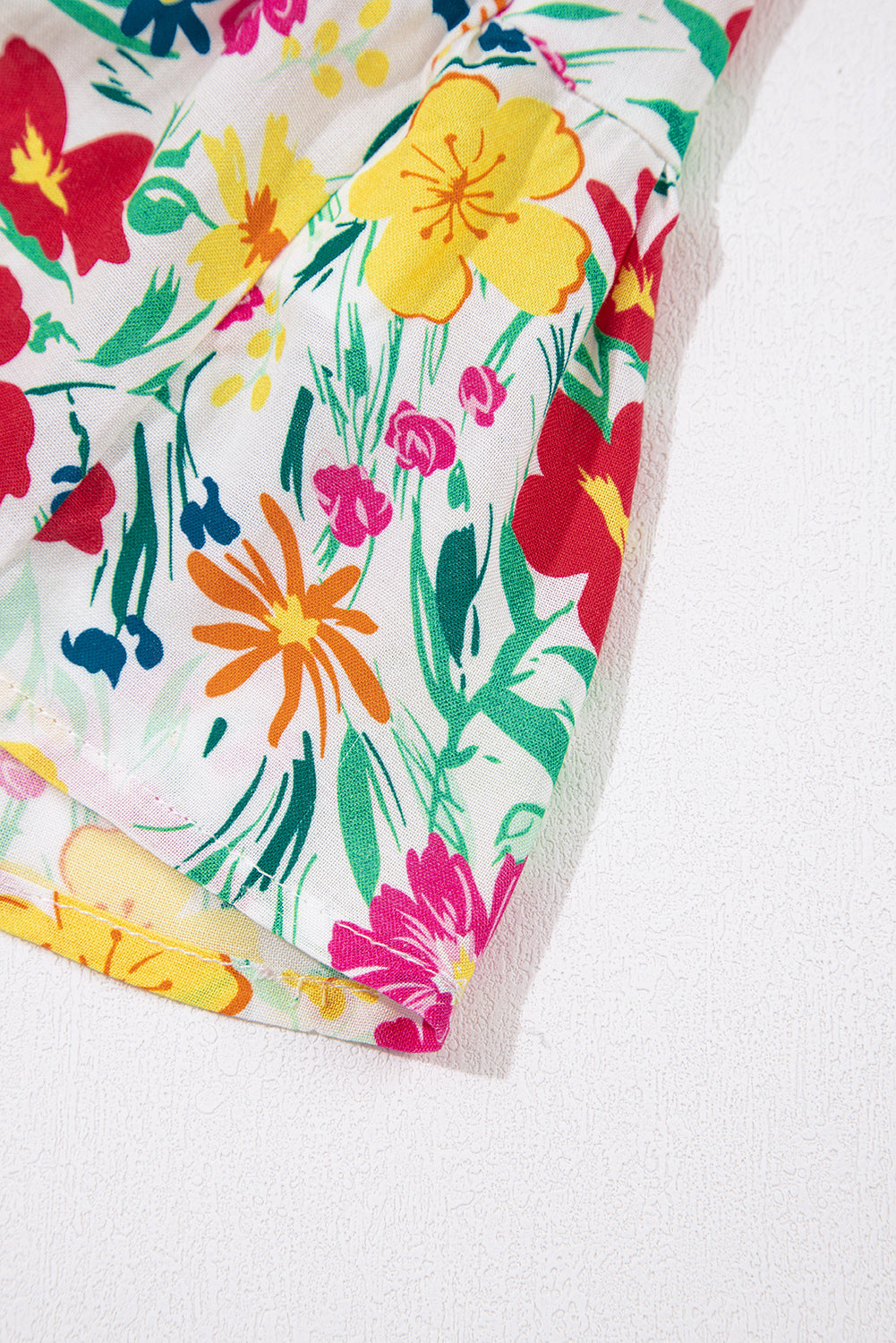 Red Floral Knotted Straps Cinched Waist Ruffle Hem Mini Dress Dear-Lover Dropshipping