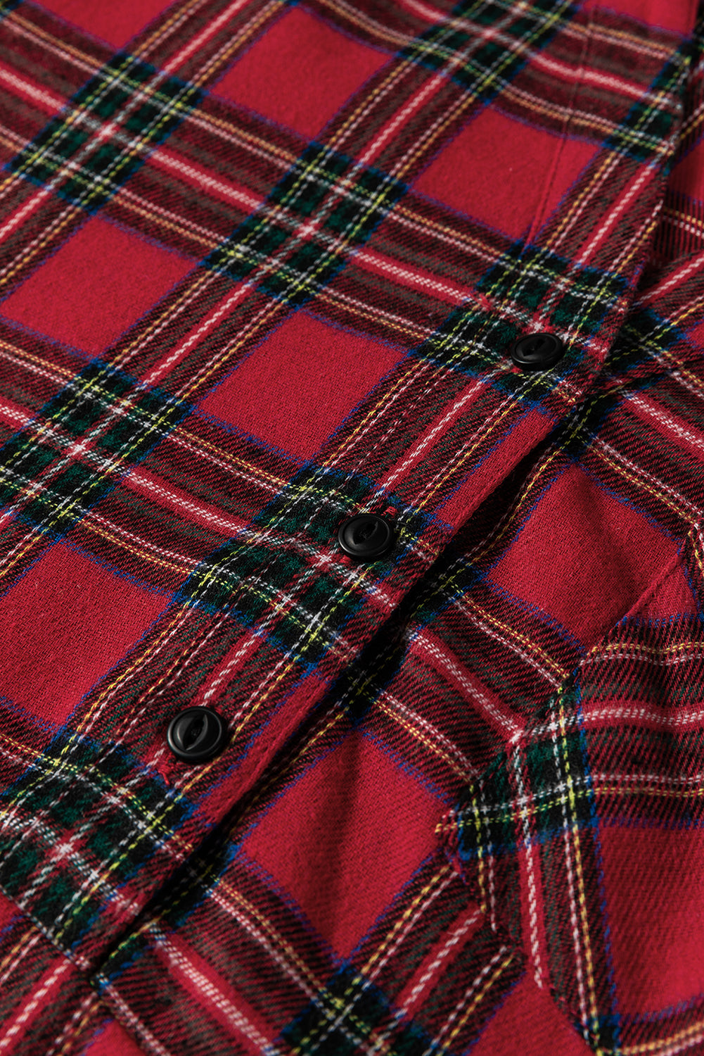 Red Plaid Shirt Collar Half Button Ruffle Hem Long Sleeve Mini Dress Dear-Lover Dropshipping