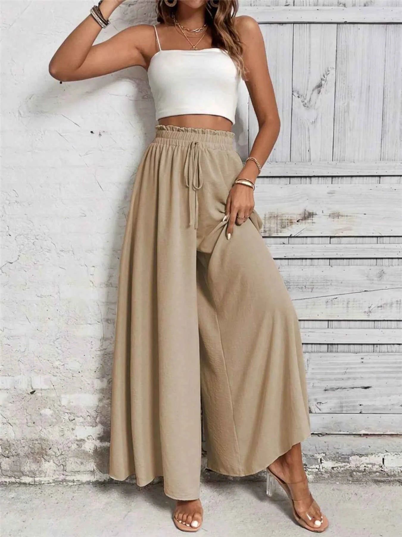 Frill Wide Leg Pants.