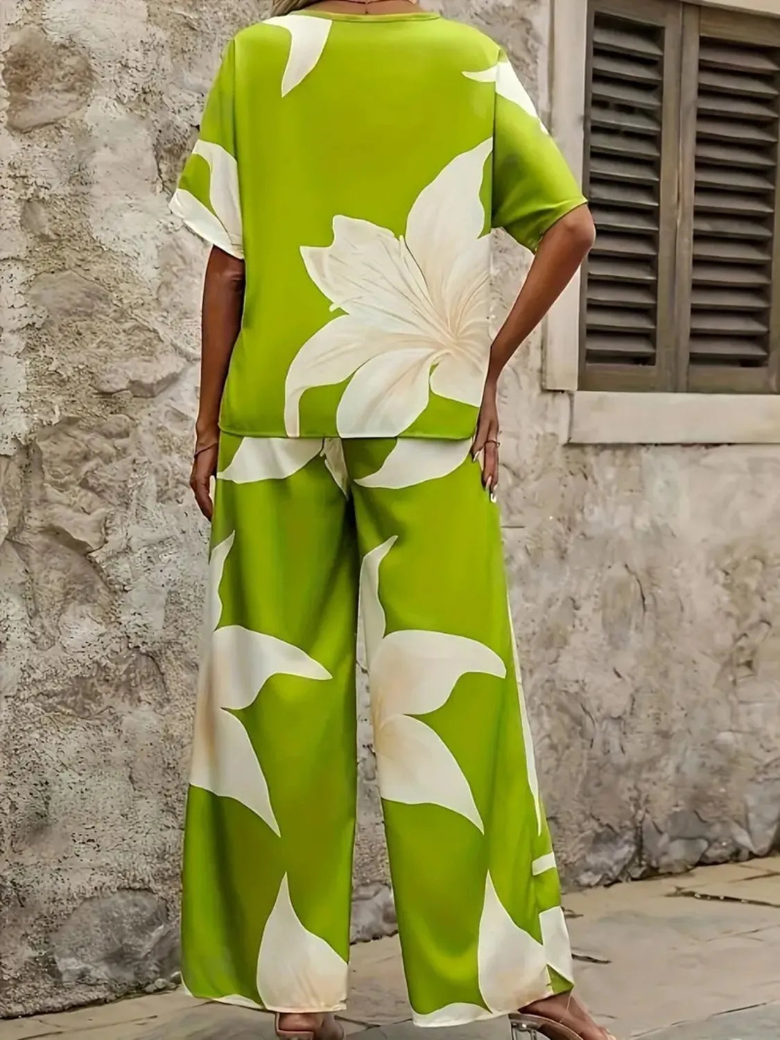 Top and Wide Leg Pants Set WOMEN - CHIC TB