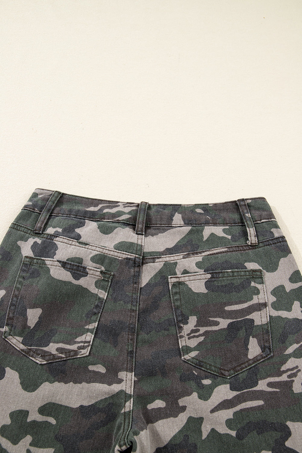 Green Camo Denim Cargo Wide Leg Pants Dear-Lover Dropshipping