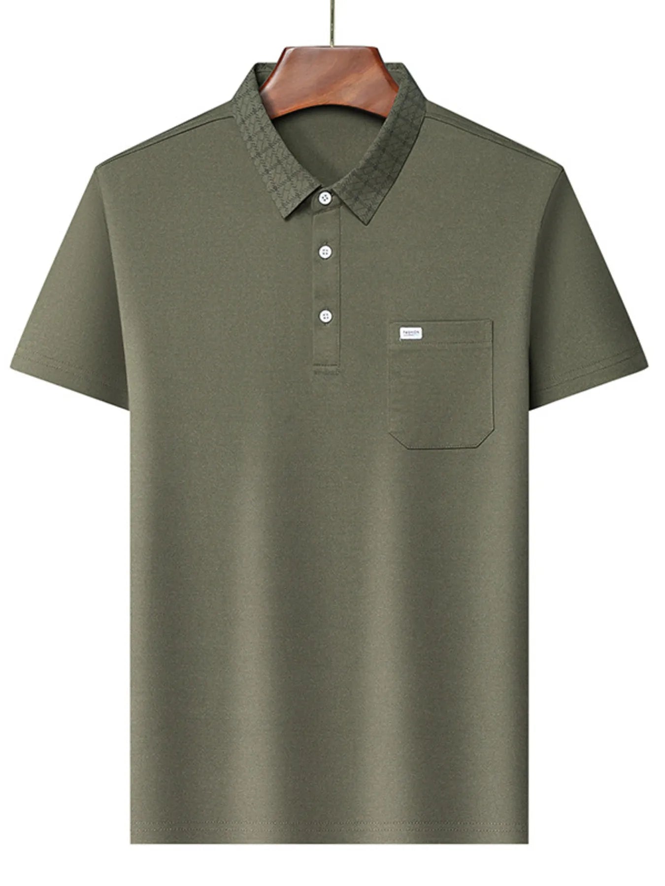Men's Plus Size Short Sleeve Polo with Chest Pocket.