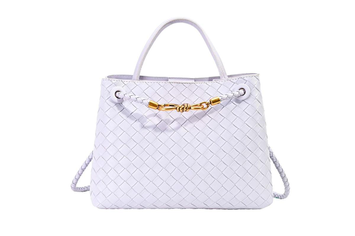 Metal rope buckle woven shoulder bag, fashionable, versatile, retro, commuter bag for women. eprolo