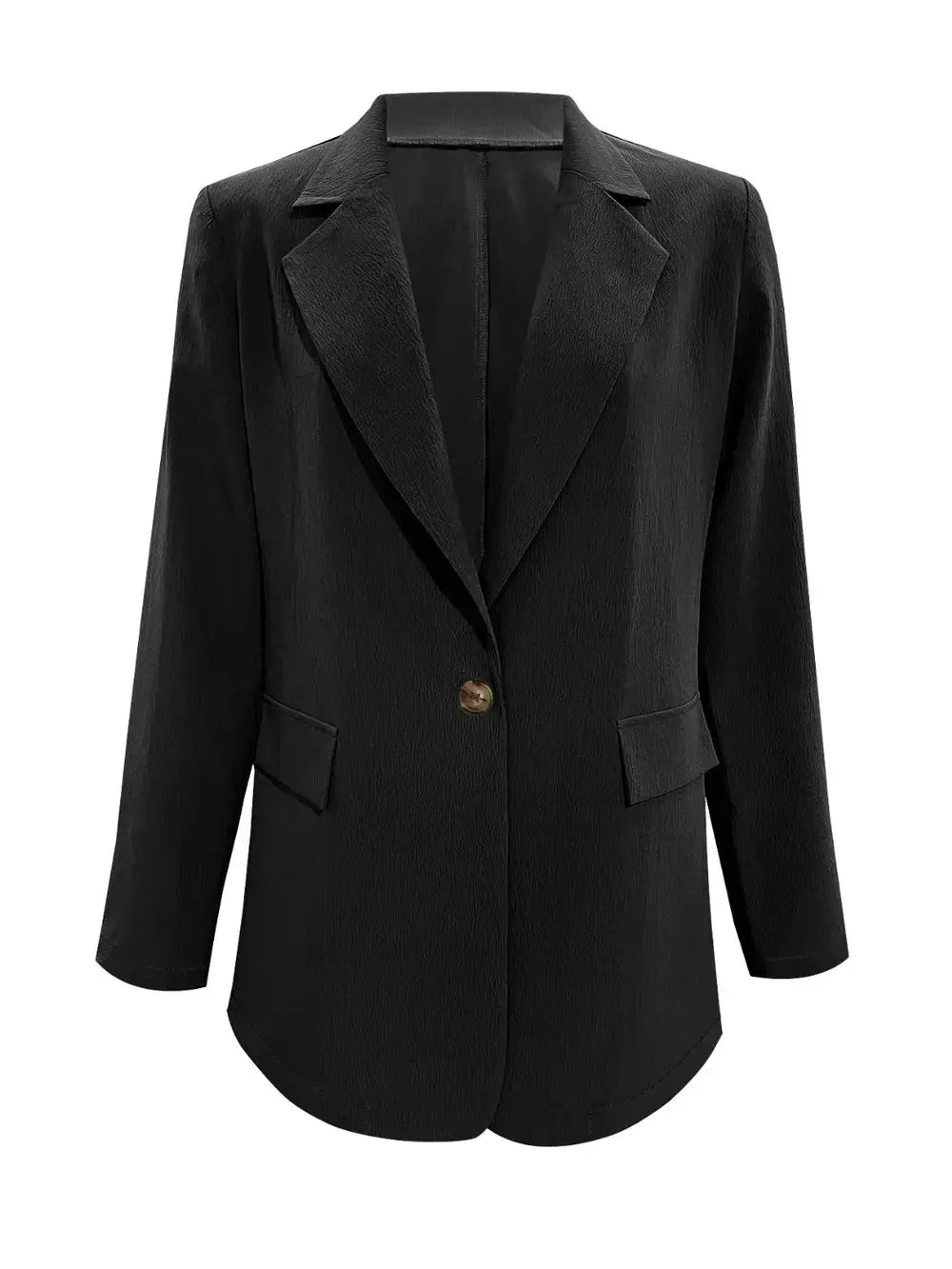 Lapel Collar Long Sleeve Blazer.
