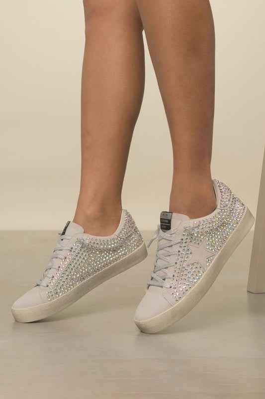 Glam Rhinestone Star Sneakers