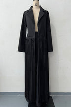 Minimalist Pleated Duster & Wide-Leg Pants Set eprolo