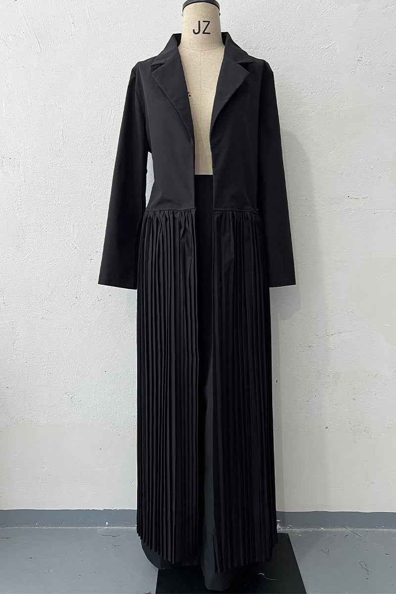 Minimalist temperament pressure compromise long windbreaker pants two-piece set