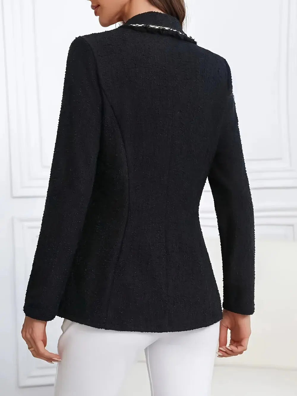 Single-Breasted Lapel Collar Blazer.