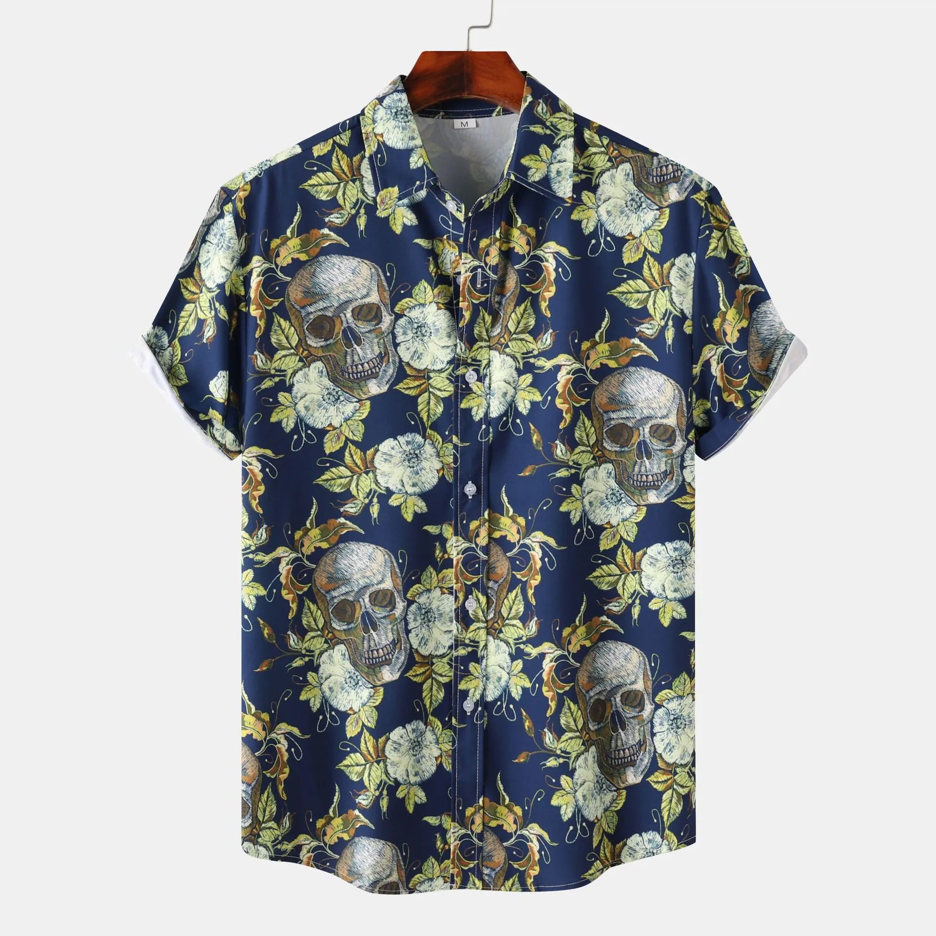 Men's Full Size Printed Short Sleeve Casual Shirt Plus Size.