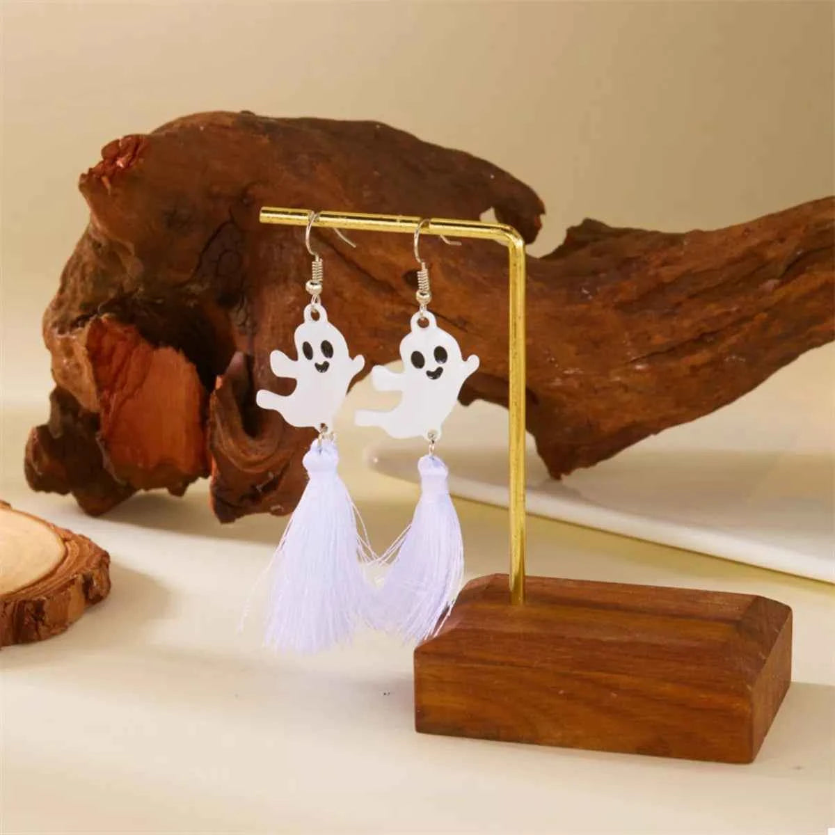 Halloween Ghost and Pumpkin Dangle Earrings