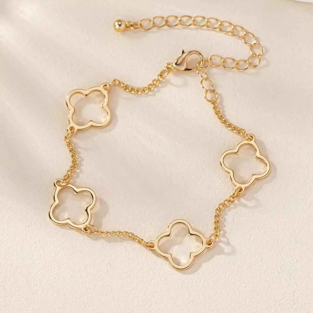 18K Gold-Plated Four Leaf Clover Bracelet