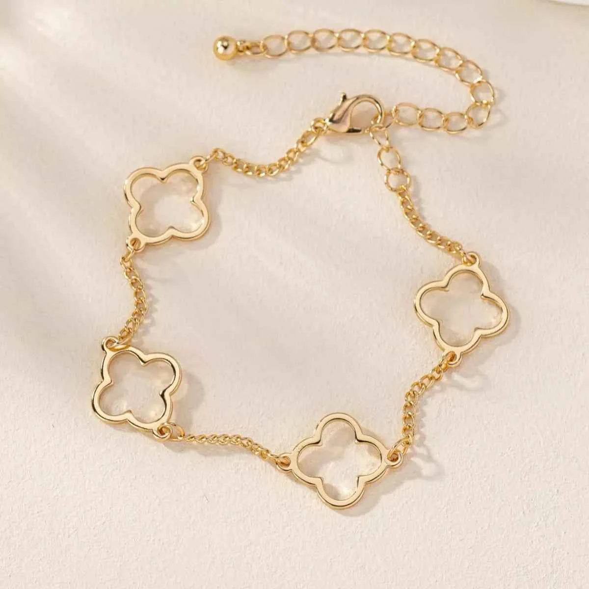 18K Gold-Plated Four Leaf Clover Bracelet