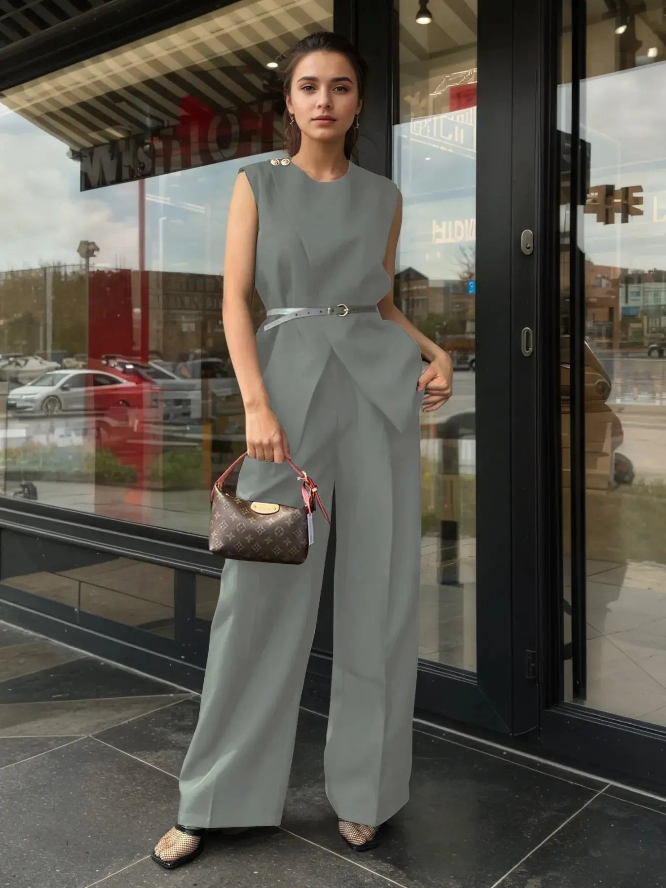 Sleeveless Top and Pants Set WOMEN.