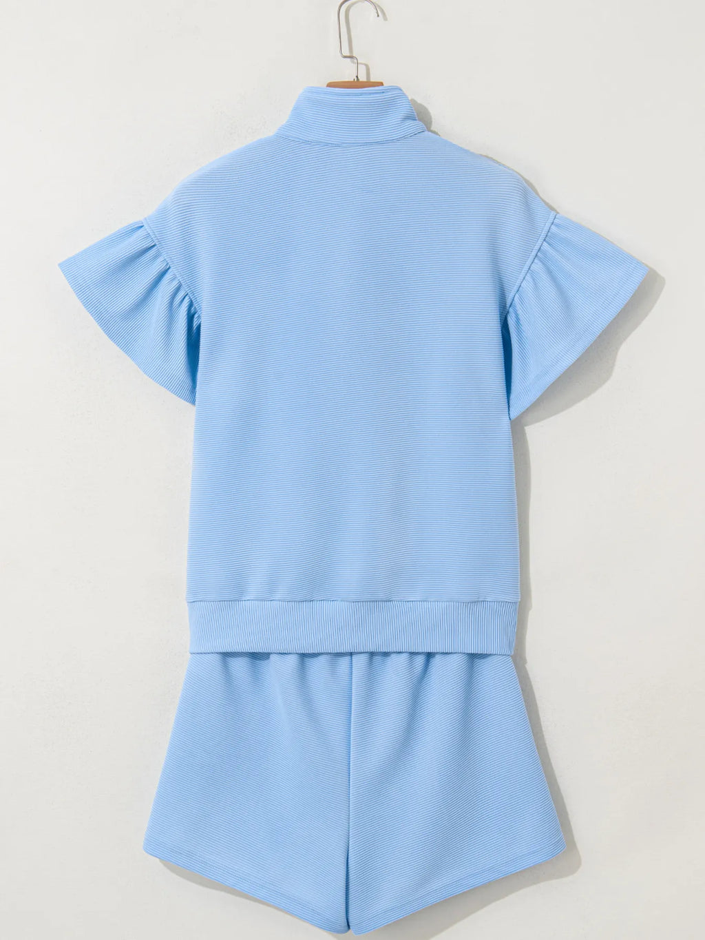 Half Zip Short Sleeve Polo and Shorts Set.