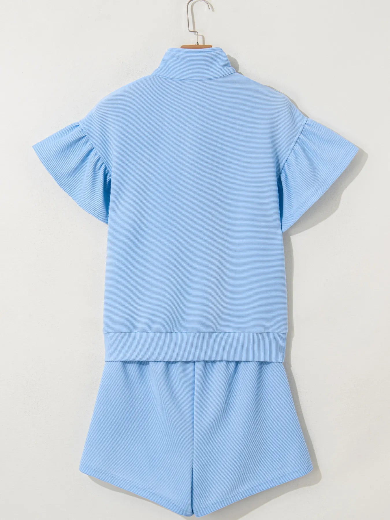 Half Zip Short Sleeve Polo and Shorts Set.