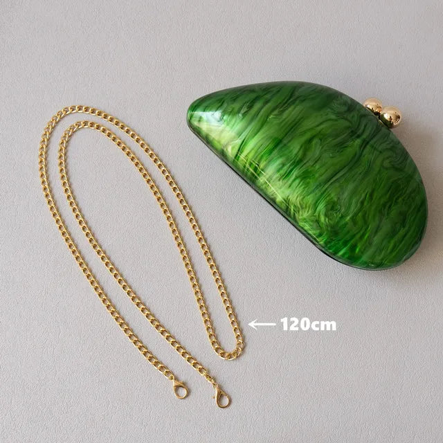 New Trendy Bags Fashion Women Handbags Green Elegant Acrylic Luxury Party Prom Evening Bag Woman Wedding Cute Box Clutch Purse eprolo